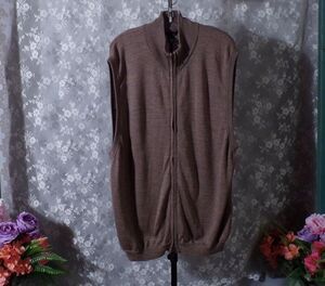 Vintage 90s Marshall Fields 100% Wool Sweater Vest Brown Academia Preppy 2XL